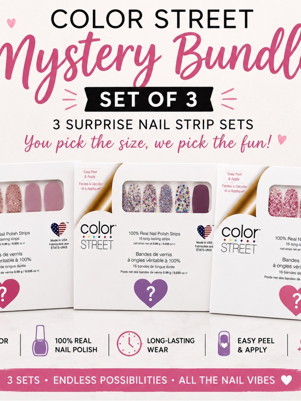 Mystery Color Street Bundle | 3 Surprise Nail Sets